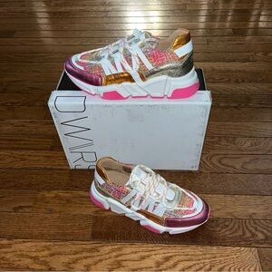 DWRS Label Los Angeles Leather Sneakers Neon Pink & Orange Women’s Size EU 37